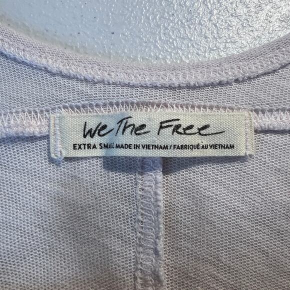 Free People Top Paradise Tee Oversized Ombre Lilac Tie Dye Boho Grunge Slouchy - Picture 4 of 5